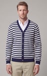 Men's Striped V-Neck Jersey Cardigan