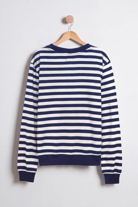 Men's Striped V-Neck Jersey Cardigan