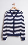 Men's Striped V-Neck Jersey Cardigan