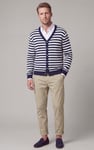 Men's Striped V-Neck Jersey Cardigan