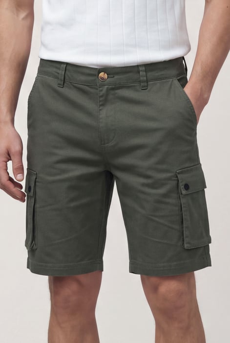 Men's Premium Cotton Stretch Cargo Shorts