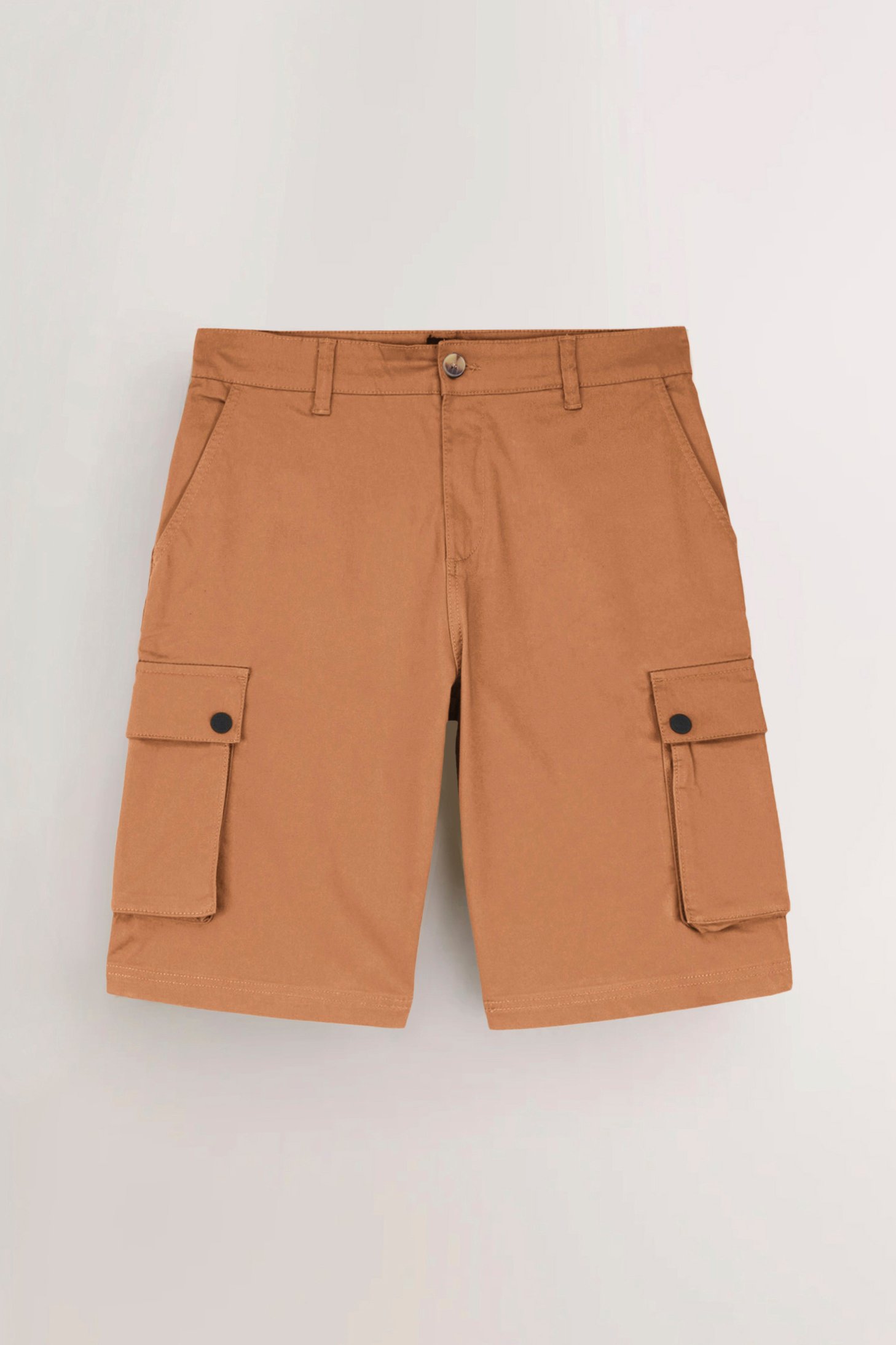 Enorsia Men's Brown Premium Cotton Stretch Cargo Shorts - Uk 32