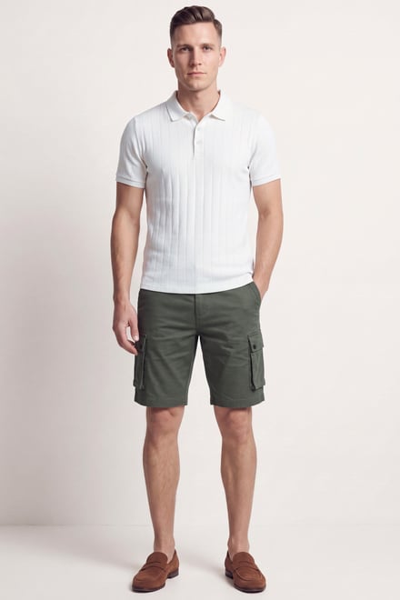 Men's Premium Cotton Stretch Cargo Shorts