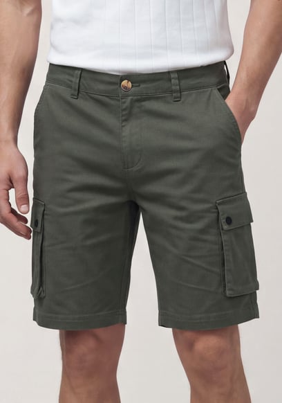 Men's Premium Cotton Stretch Cargo Shorts