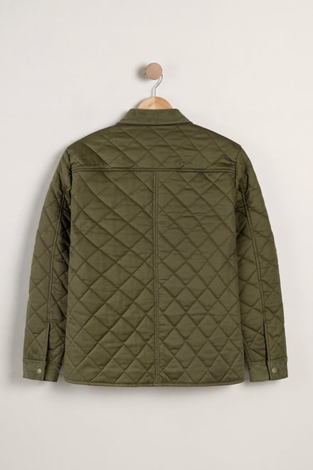 Men's Olive Green Diamond Quilted Padded Jacket