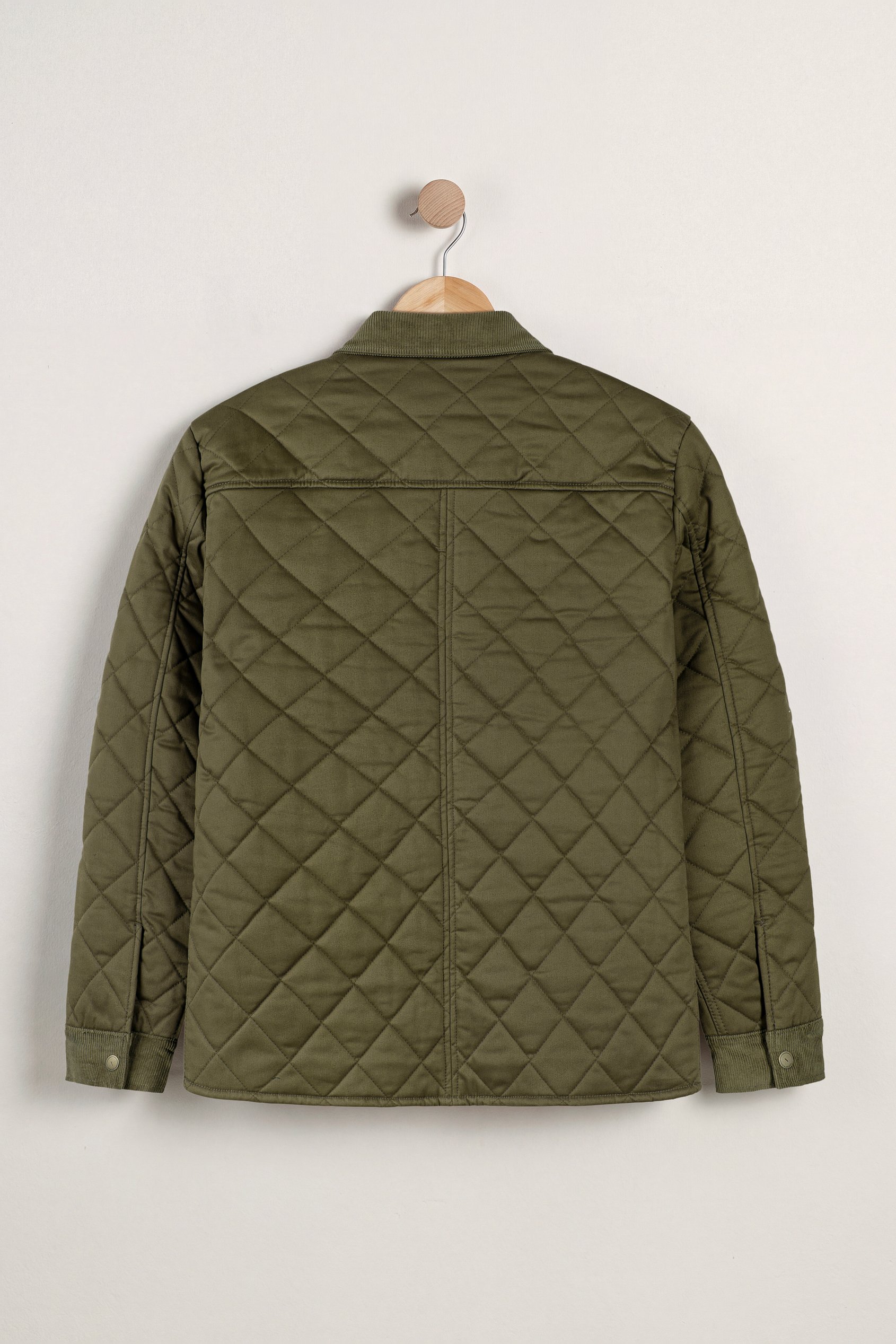 Men's Olive Green Diamond Quilted Padded Jacket