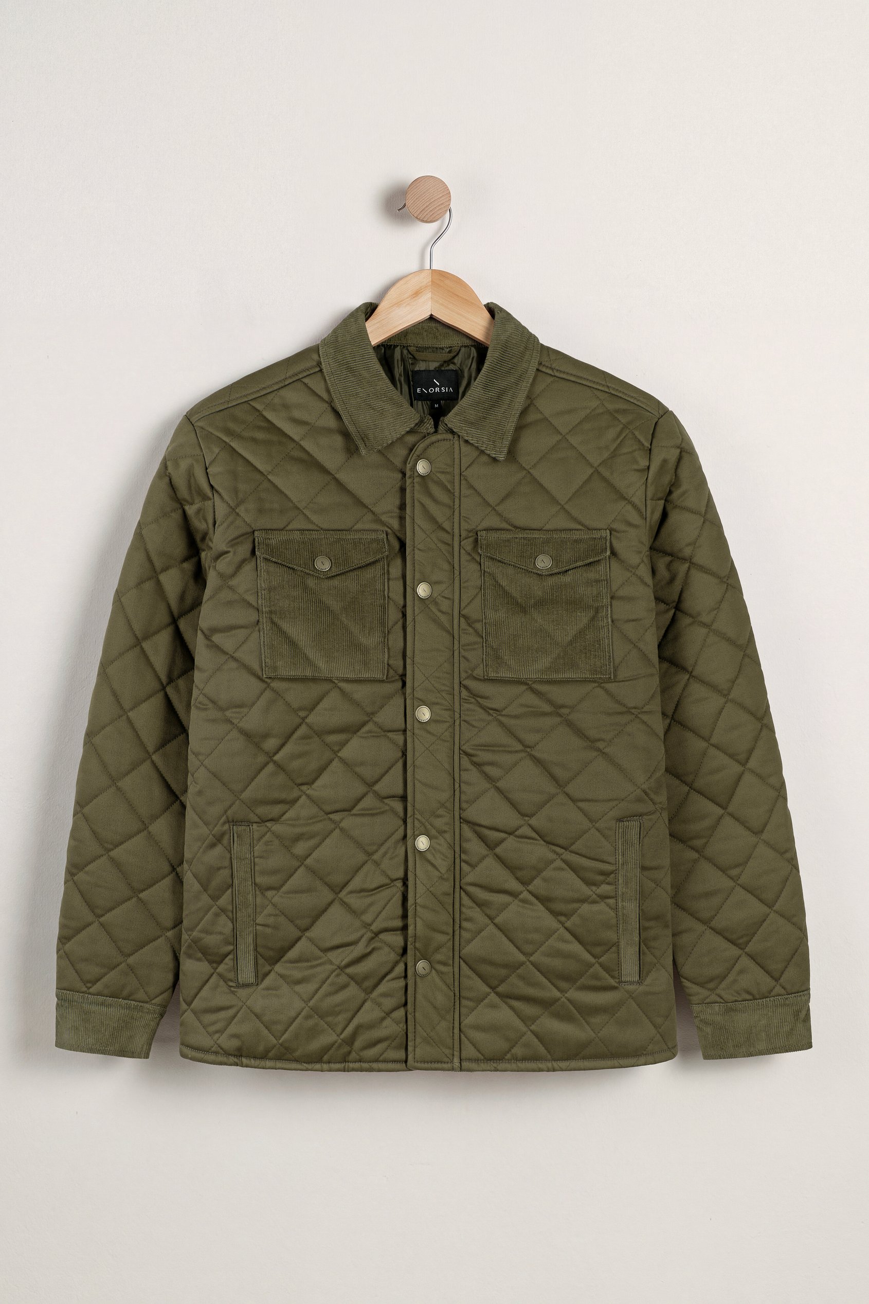Men's Olive Green Diamond Quilted Padded Jacket
