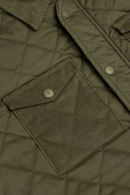 Men's Olive Green Diamond Quilted Padded Jacket