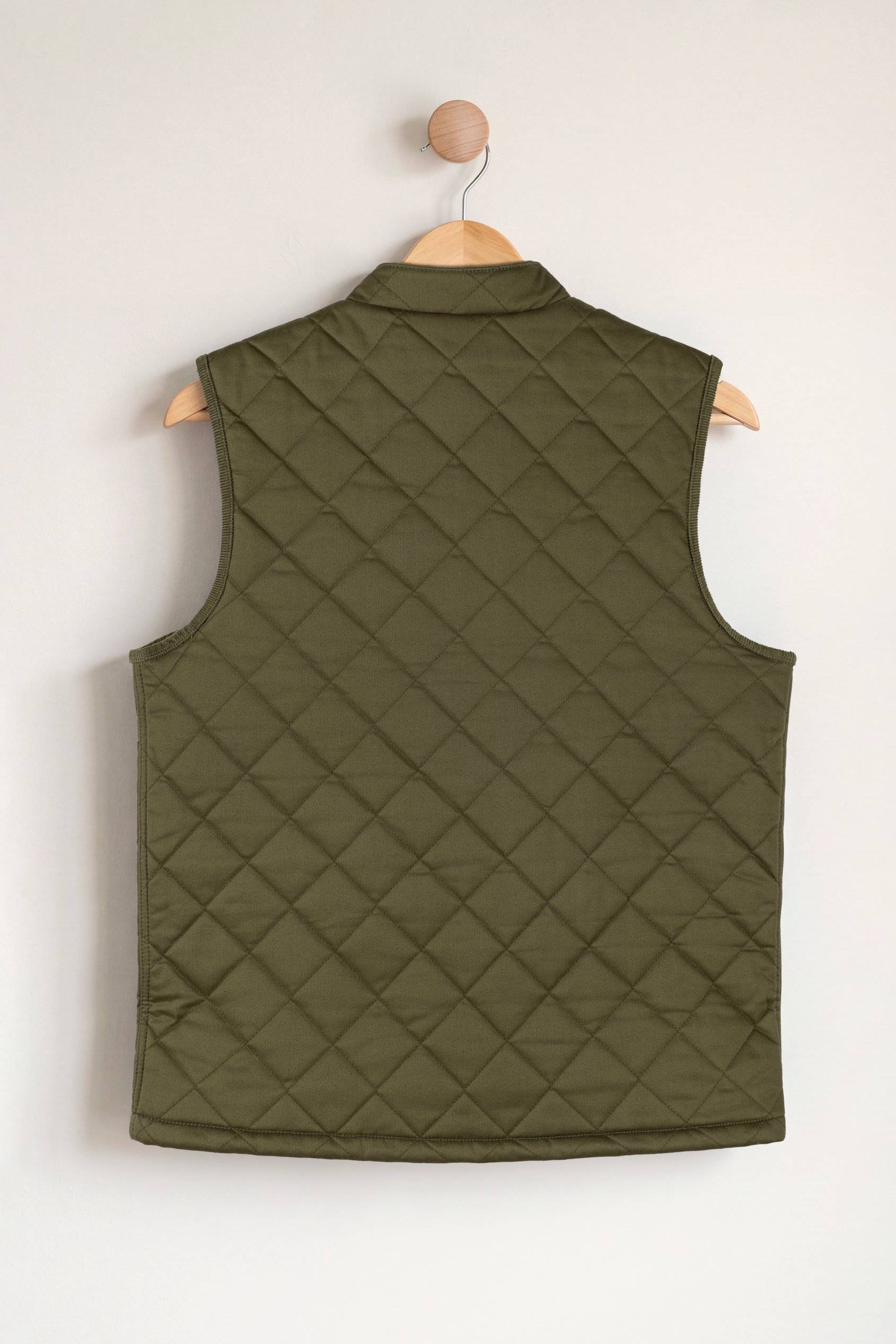 Men's Olive Diamond Quilted Padded Vest