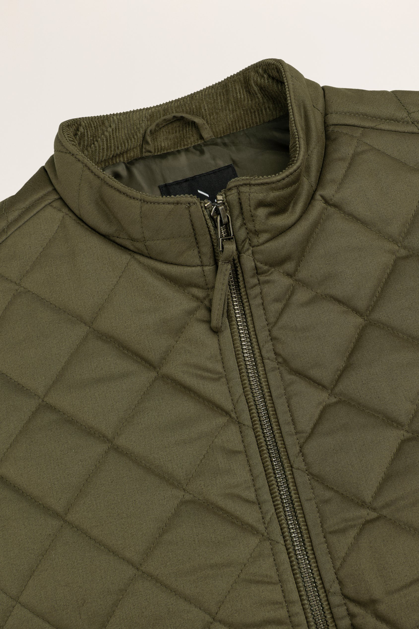 Men's Olive Diamond Quilted Padded Vest