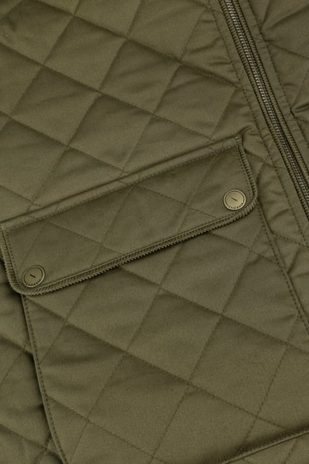Men's Olive Diamond Quilted Padded Vest