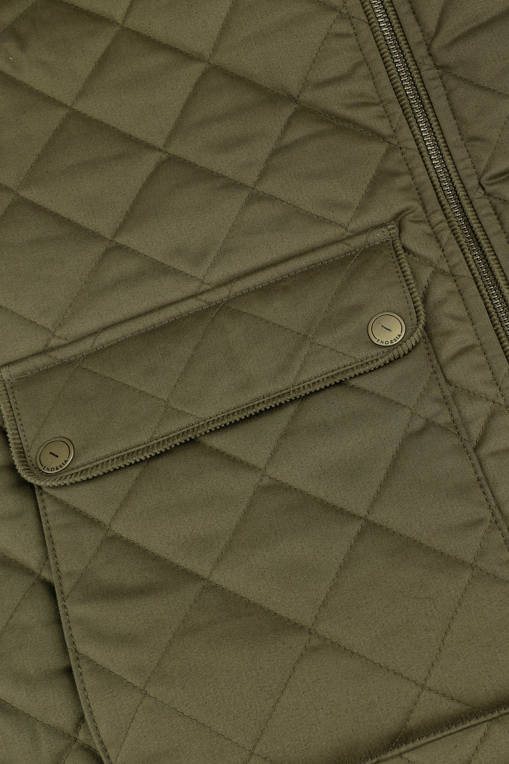 Men's Olive Diamond Quilted Padded Vest
