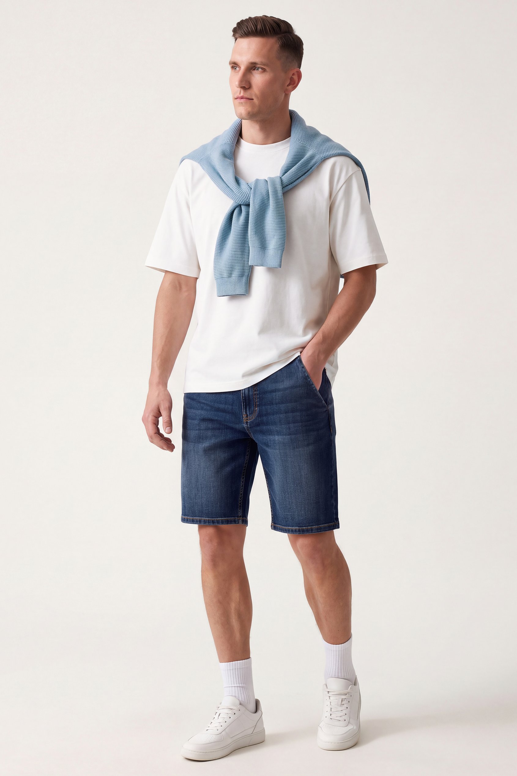 Mens mid-rise Denim Shorts
