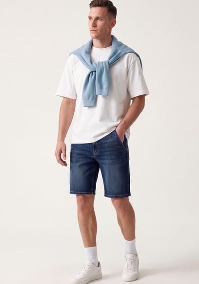 Men's Blue Denim Shorts
