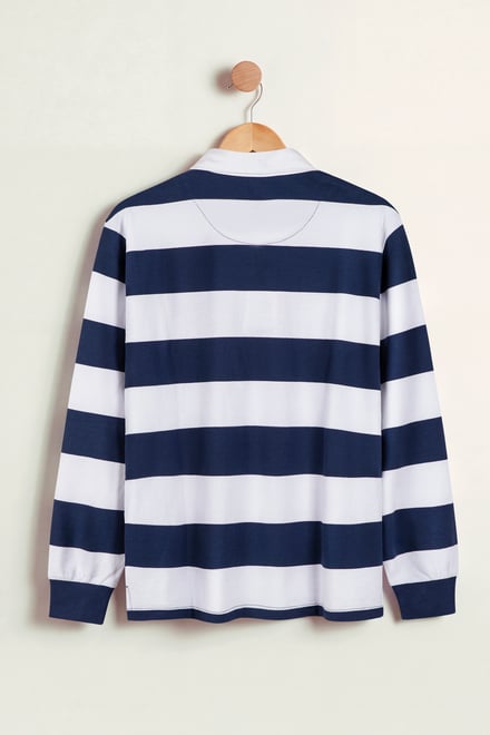 Mne's Pure Cotton  Striped Rugby Shirt