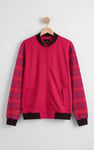 Fair Isle Pattern Zip-Up Bomber Jacket