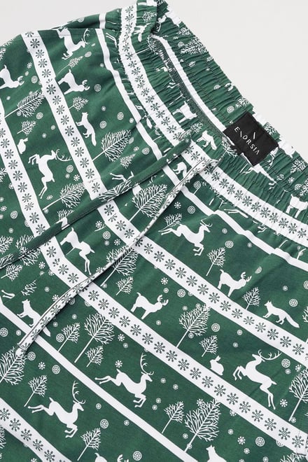 Fair Isle Reindeer Pattern Christmas Pyjama Bottoms