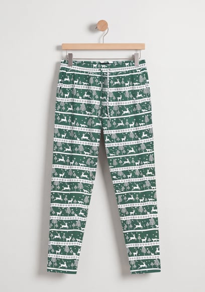 Fair Isle Reindeer Pattern Christmas Pyjama Bottoms