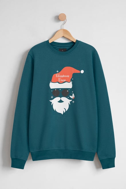 Christmas Regular-Fit Santa Print Sweatshirt