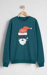 Christmas Regular-Fit Santa Print Sweatshirt