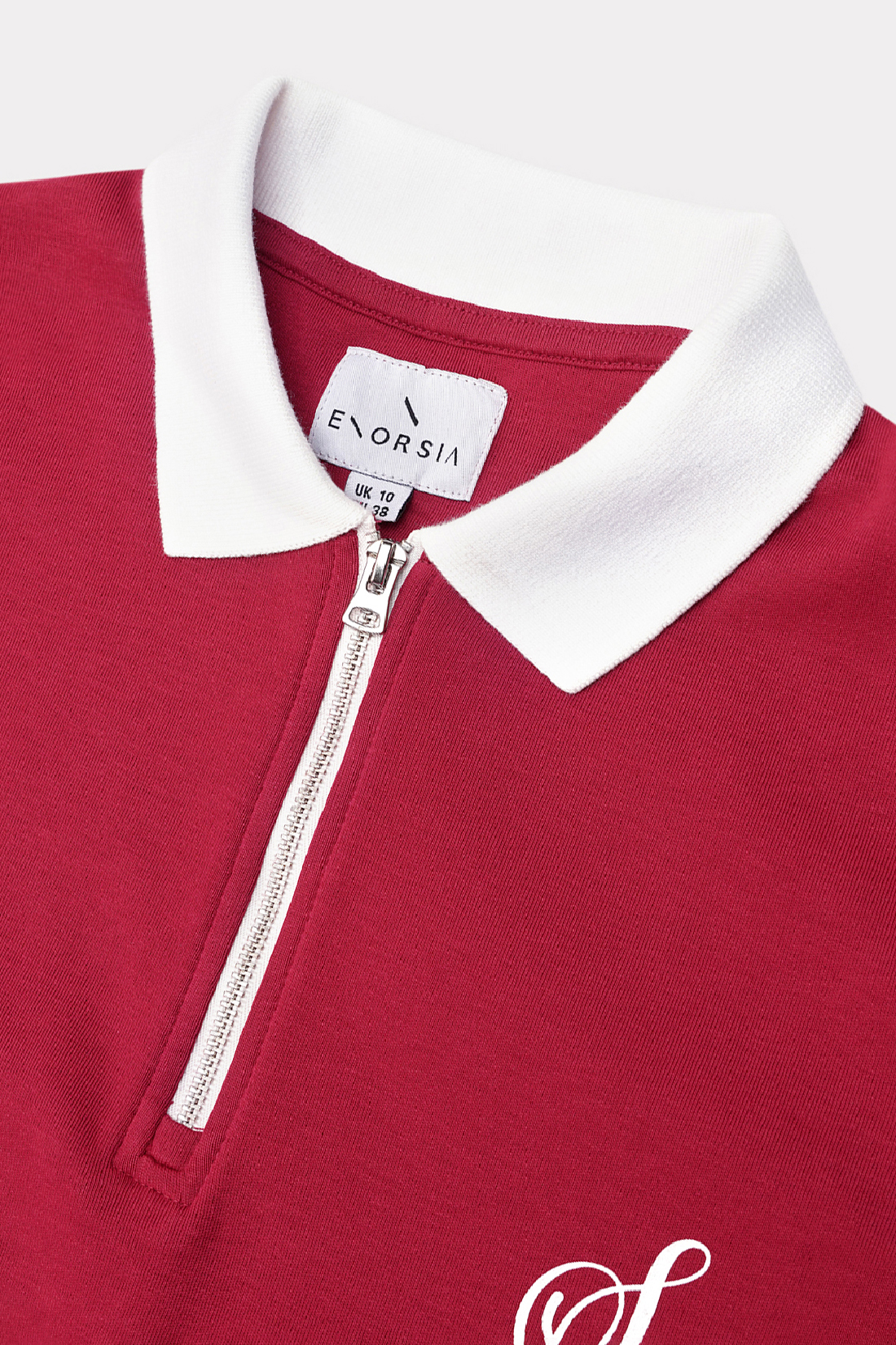 Festive Quarter-Zip Contrast-Collar Top
