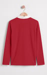 Festive Quarter-Zip Contrast-Collar Top