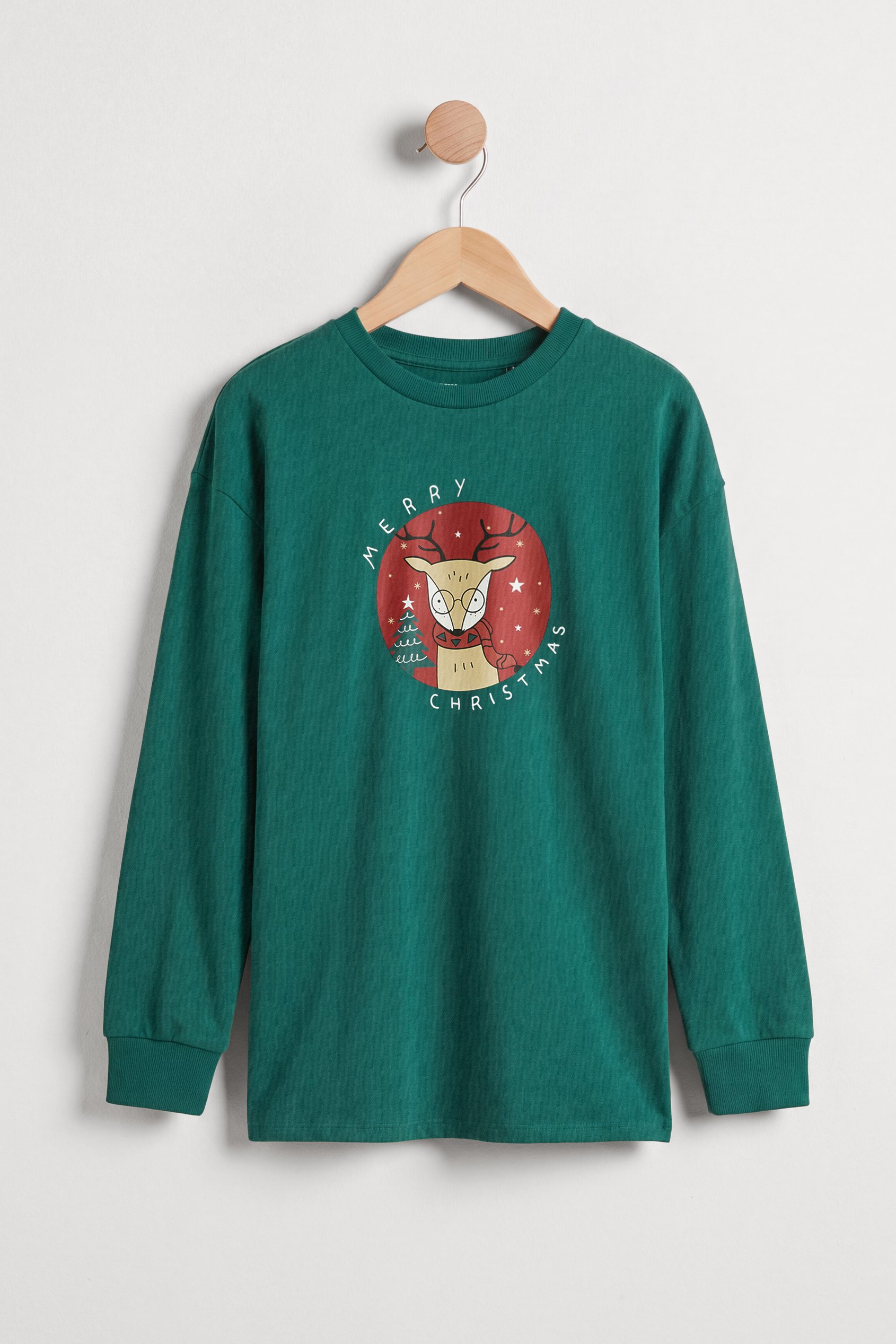 Enorsia Women's Green Reindeer Christmas Sweatshirt - Uk 10