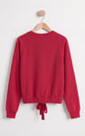 Christmas Sweatshirt with Tie-Hem Long Sleeves