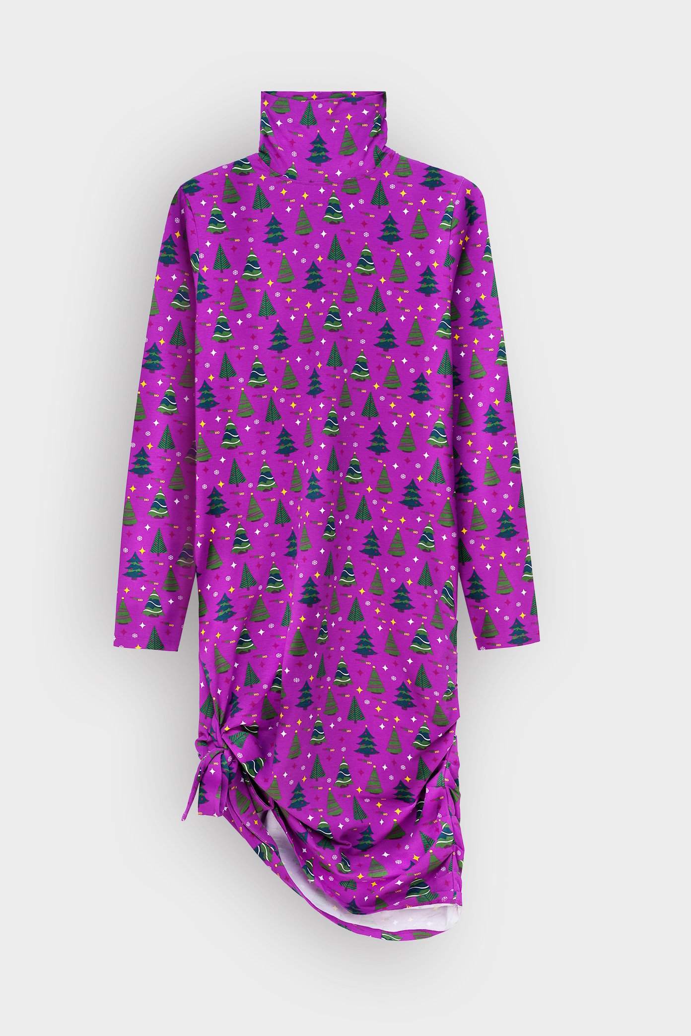 Enorsia Women's Purple Asymmetrical Hem-Tie Dress - Uk 8
