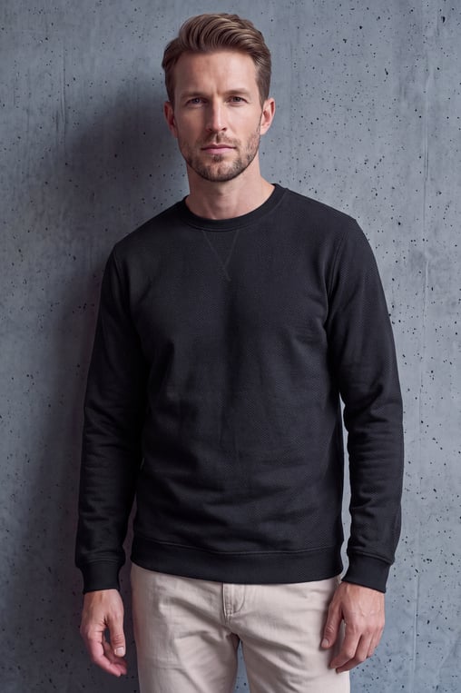 Men's Heavy Weight Jacquared Ribbed Sweatshirt