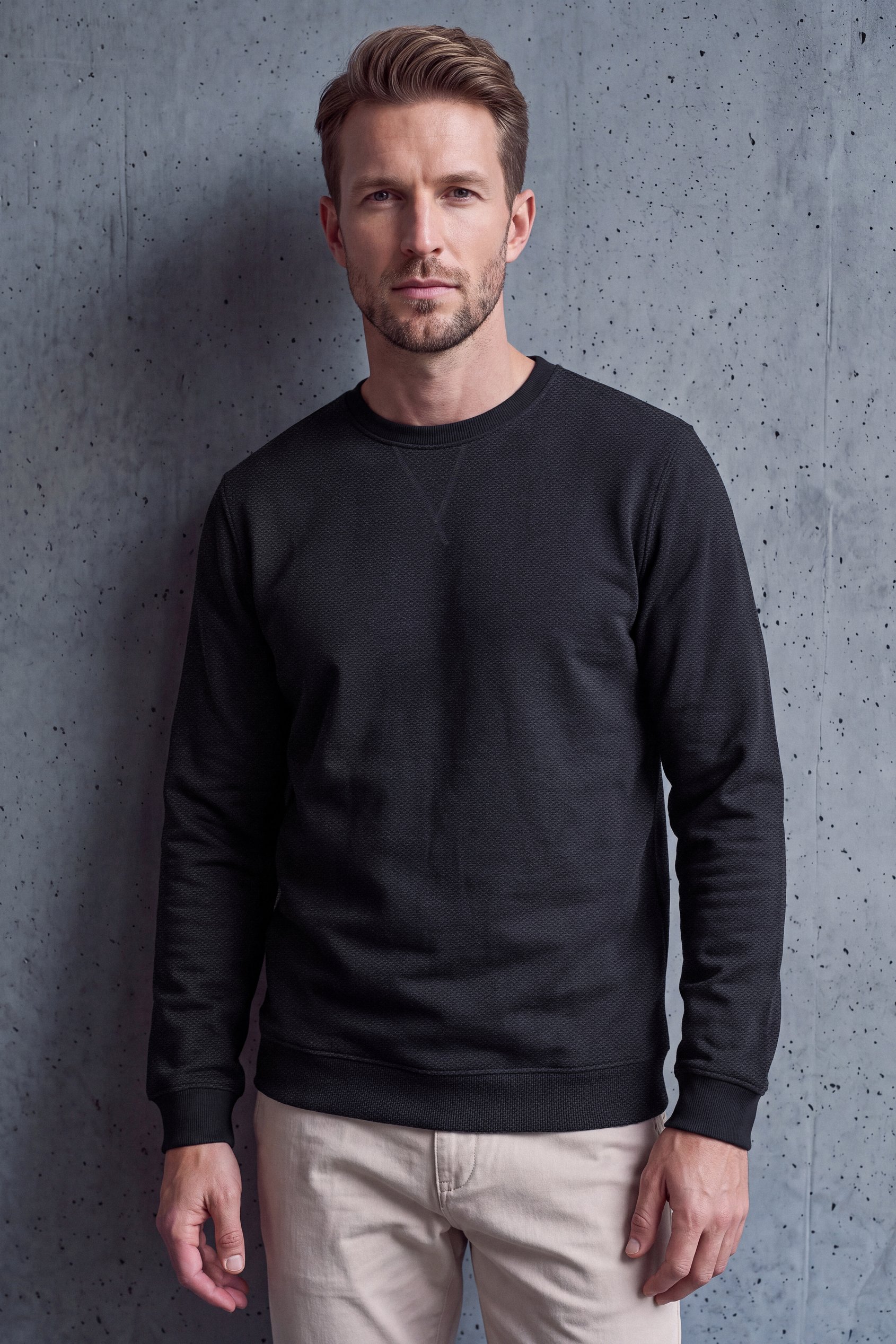 Men's Heavyweight Jacquard Ribbed Sweatshirt