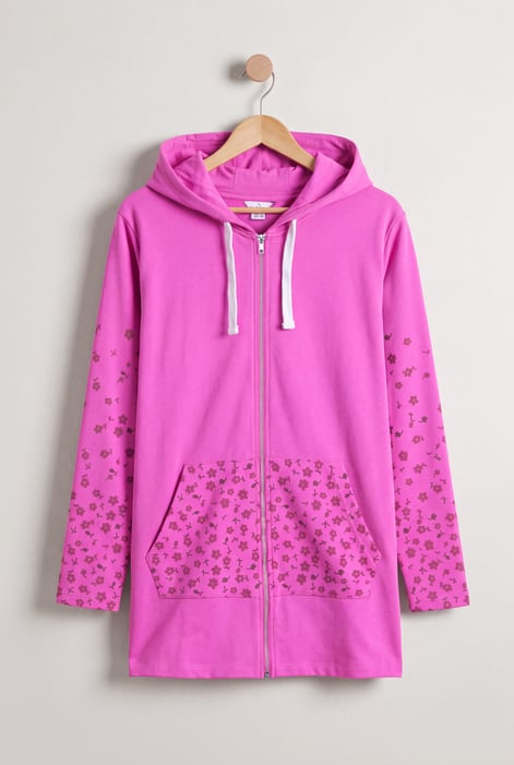 Women's Longline Zip Through Fleece Hoodie
