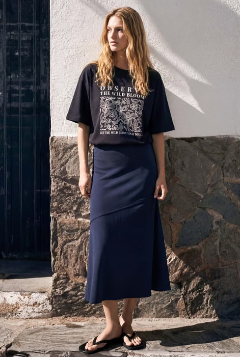 Women's Black Oversized Graphic T-Shirt
