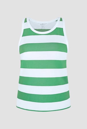 Green Essential Stripe Tank Top