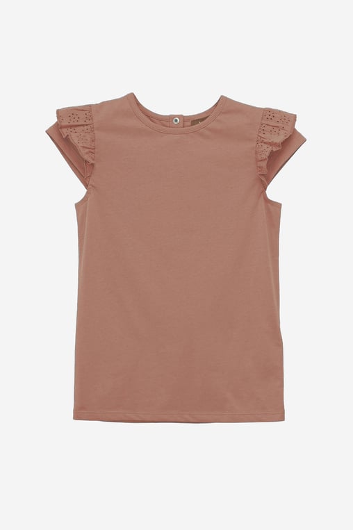 Girls Top With Broderie Ruffle | Enorsia (GS3612281)