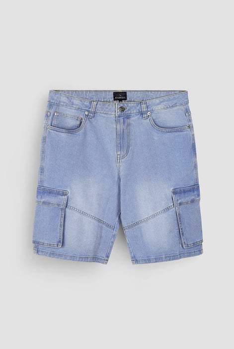 Men's Light Blue Denim Cargo Shorts