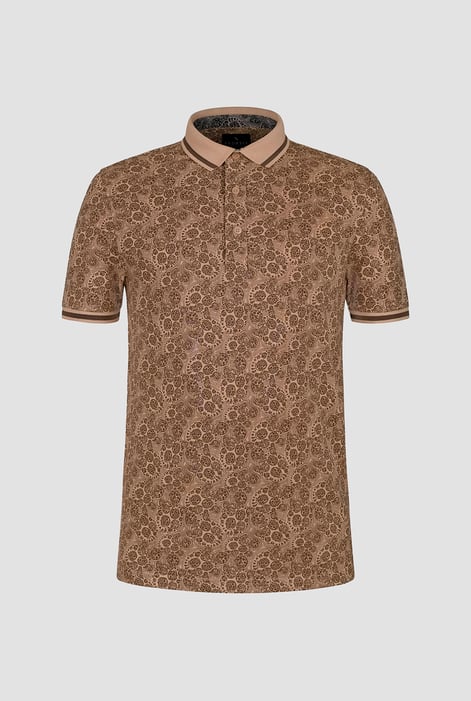 Brown Turtle Shell Inspired Short Sleeves Polo Shirt